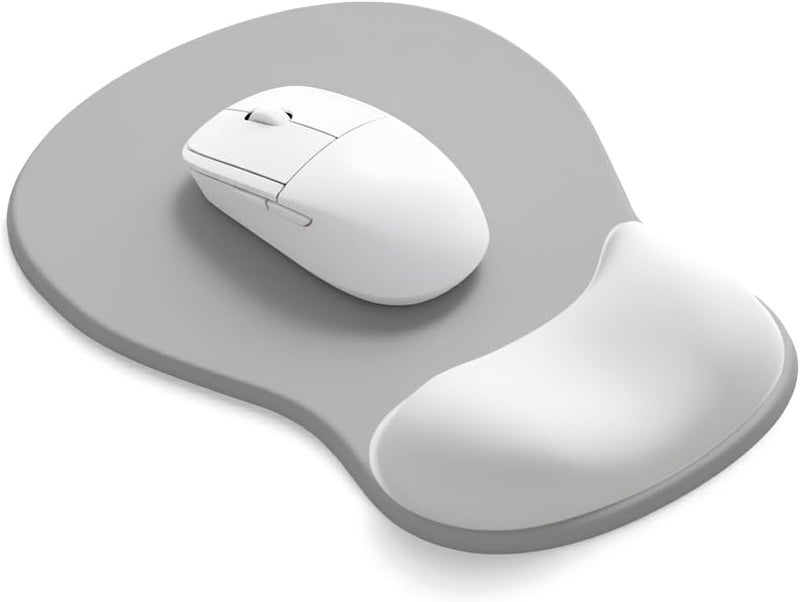 eulps Mouse Pad with Gel Wrist Rest, Ergonomic Comfortable Computer Wrist Support for Laptop, Pain Relief Mousepad with Non-Slip PU Base for Office & Home (Grey) - Image 1